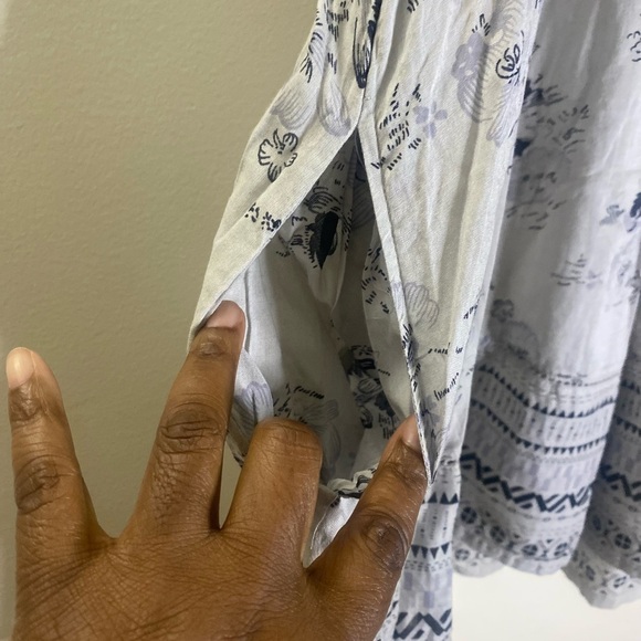 H&M Blue Puff Sleeve Smocked Mini Dress - Picture 6 of 10